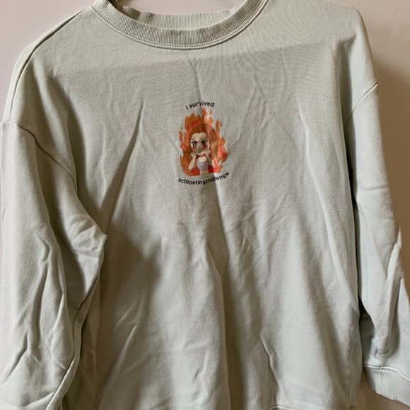 CHLOE TING MATCHA GREEN PULLOVER CREWNECK - Picture 1 of 3